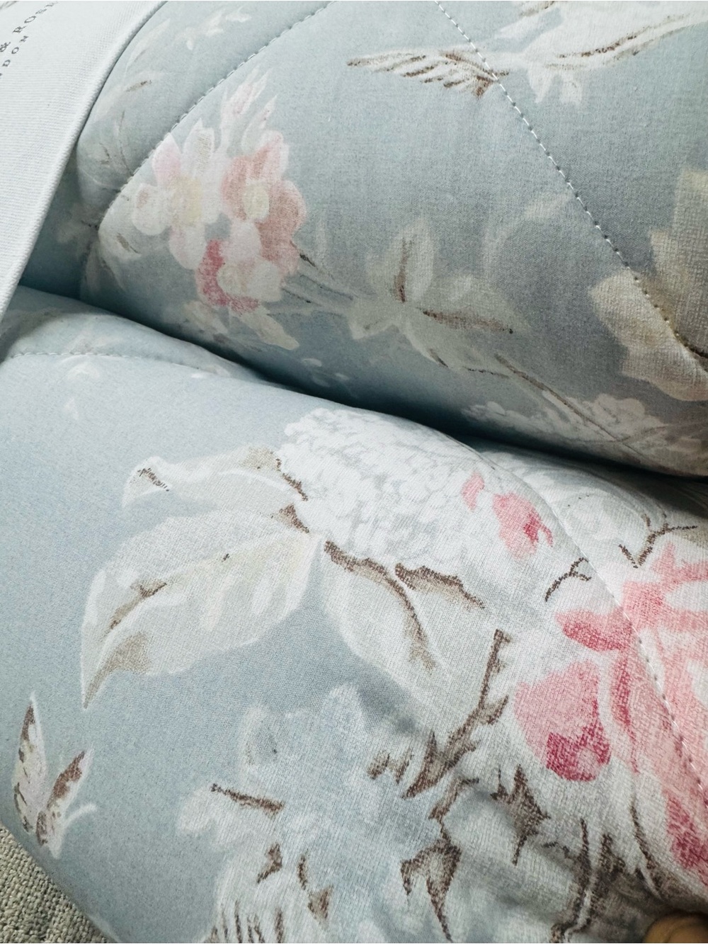 Cabbages & Roses Blue Floral Comforter Set - Picture 8 of 9